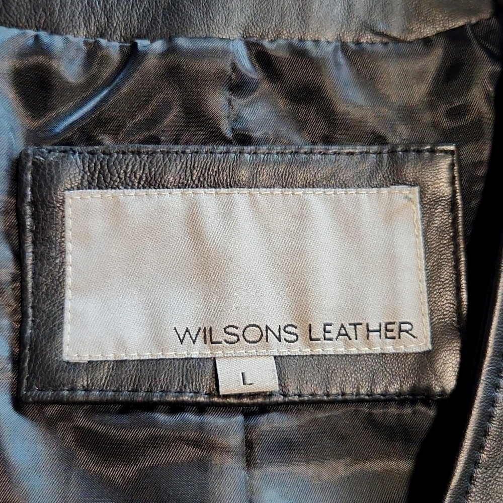 Wilsons Genuine Leather Black Vest Men's Large LIKE NEW! - Picture 9 of 13